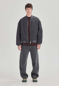 MENS BOMBER JACKET, STEEL
