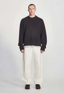 Knitwear Sweaters Men: OVERSIZED KNIT JUMPER, CHARCOAL