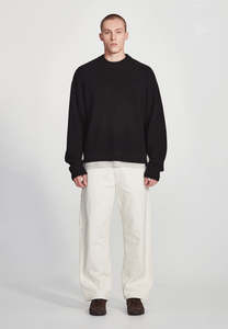 Knitwear Sweaters Men: OVERSIZED KNIT JUMPER, BLACK