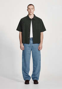 MENS BOX FIT OVERSHIRT, BLACK