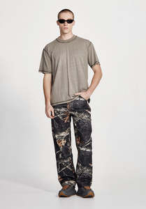 COTTON JERSEY STUDIO TEE, SMOKE WITH BLACK