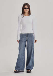 Womens Classics: BASE RIB LS, WHITE