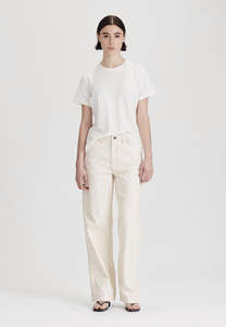 Organic Womens: HEMP JERSEY CLASSIC TEE, RICE WHITE