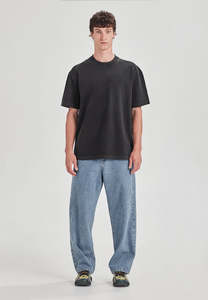 HEAVY JERSEY BOXY TEE, VINTAGE BLACK