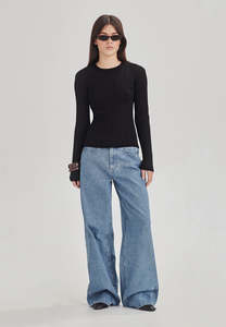 SUPERFINE MERINO BASE KNIT LS, BLACK