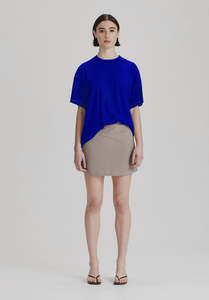 New Arrivals Women: WOMENS BOY TEE, COBALT W WHITE STITCH