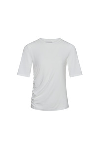 Ruched SS Tee - Ivory