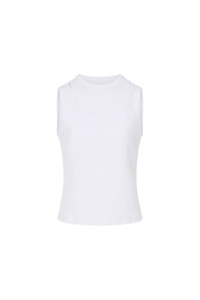 Tops: Millie Double Layer Tank - White