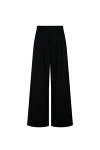 Trousers: Pleated Front Trouser - Black
