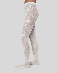 Rosa Lace Tights - Ivory