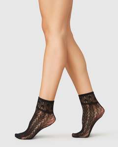 Erica Crochet Socks - Black