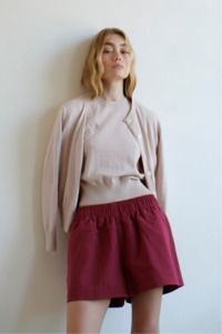 Whimsy Cotton Cardigan - Pink Beige
