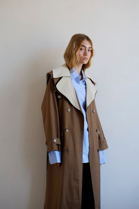 Warehousesale: Double Layer Trench - Cream/Tan