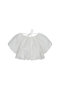 Commonplaceessentials: Esme Jacquard Puff Crop - Cream