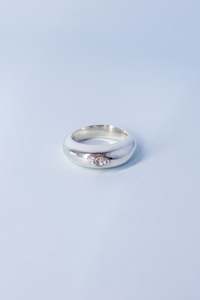 Orb Ring | Silver/White Sapphire