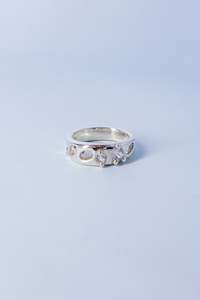 Cavity Ring | Silver/White Sapphire