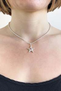 Bebe Mae: Star Pendant | Silver/Ruby