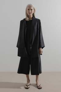 James Brown: Soft Blazer | Black Silk Linen