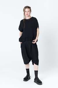 Fold Tank | Black Seersucker