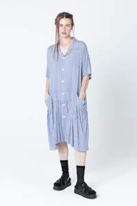 Salon Dress | Blue Stripe