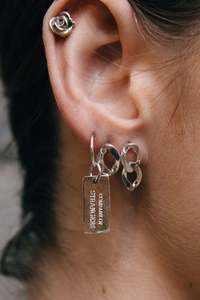 Cherish Engraved: Heritage Tag Sleeper | Sterling Silver