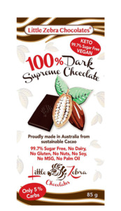 Grocery Chocolate: Little Zebra Dark 100% Supreme 85g