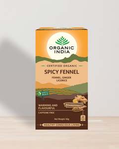 Grocery Herbal Teas 2: Organic India Spicy Fennel Tea 25's