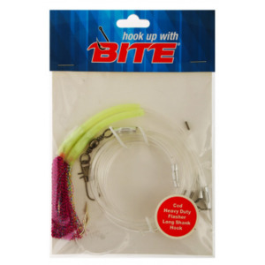 Products: Bite Heavy Duty Flasher Long Shank Cod Rig Pink