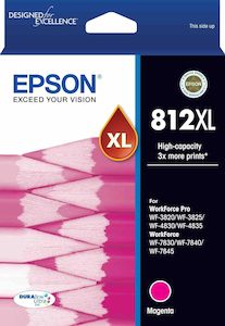 Epson Inkjet Cartridges: 812XL Epson High Capacity Magenta Ink Cartridge