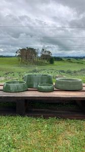 Dog Bowls Concrete Dog Bowls: 🦎 Jade 🦎
