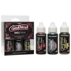 Products: GoodHead Tingle Drops French Vanilla, Cotton Candy, Cherry 3 x 29ml
