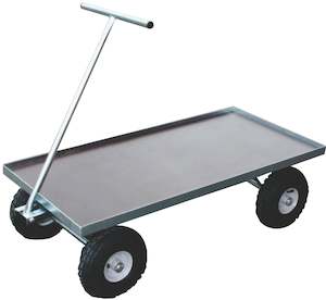 Ketta MFDP1260-Z flat deck 4 x wheel hand trolley with plywood deck 1200 mm long&hellip;