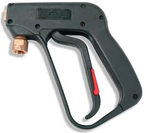 Spray Guns: Ketta MT water blaster pistol 3/8 inch BSP(F) inlet 1/4 inch BSP(F) outlet 100 degrees C 220 bar (3200 psi) 38 lpm