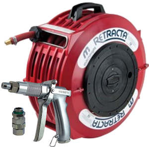 Retracta WD316R-01 red spray hose reel with 16 m x 10 mm (3/8 inch) hose and K-p&hellip;