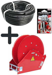 Sauro Rossi Auto A4 retractable air hose reel with 50 m x 13 mm (1/2 inch) air h&hellip;