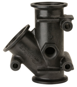 Fittings: Banjo M220YG45 50 mm (2 inch) 45 degree Y fitting standard flange with 3/4 inch NPT(F) gauge port