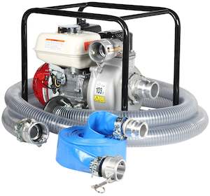 Pumps: Honda Powered 3 inch BSP(M) semi-trash pump with 50 m hose and camlock fittings kit 1000 lpm 32 m head