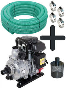 Water Pumps: Honda WX15TU 1-1/2 inch BSP(M) water pump with 30 m hose kit 272 lpm 37 m head