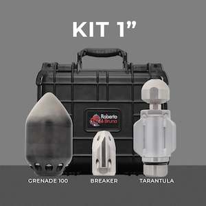 Drain Cleaning Equipment: Roberto Bruna 25 mm 1 inch BSP(F) drain nozzle pack 3 x piece kit with carry case - all sizes