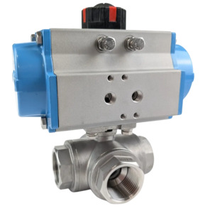 Ketta BLS3SR series pneumatic air operated 3 way stainless steel ball valve (spr&hellip;