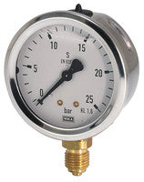 Wika 913 series pressure gauge 100 mm diameter (bar display only) stainless stee&hellip;