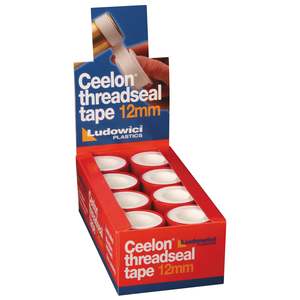 Spare Parts: Ceelon thread tape Teflon PTFE 12 mm (1/2 inch) - 1 x carton of 24 rolls