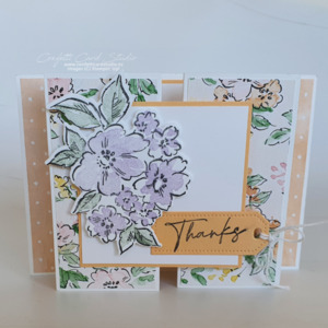 Products: Papaya Hand-Penned Gate Fold Card - Confetti Card Studio