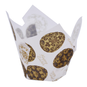 Parchment Muffin Wraps: P60 x 175-844RP - Texas Muffin Wrap, Gilded Egg (150 ctn)
