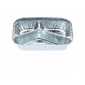 Foil Containers With Lids: 7420 - 3 Cavity Meal Tray