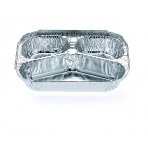 Foil Containers With Lids: 7620 - 3 Cavity Meal Tray