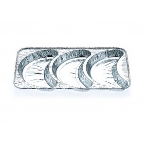 Specialty Foil Containers: 6125 - 3 Cavity Croissant Tray