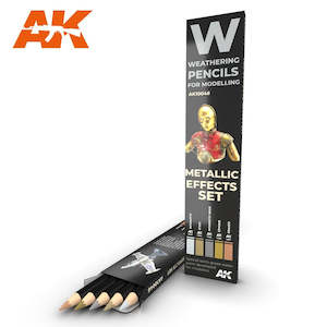 Ak Interactive Watercolor Weathering Pencils: AK-Interactive AK10046 Weathering Pencil Set - Metallic Effects