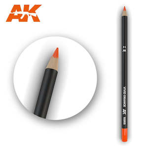 Ak Interactive Watercolor Weathering Pencils: AK-Interactive AK10015 Watercolor Weathering Pencil - Vivid Orange