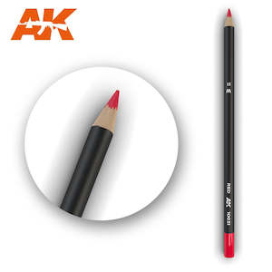 Ak Interactive Watercolor Weathering Pencils: AK-Interactive AK10031 Watercolor Weathering Pencil - Red